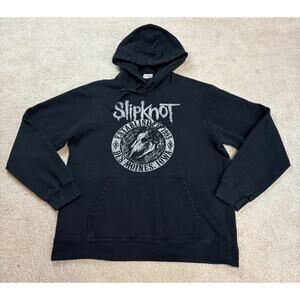 Port & Company Slipknot Graphic Goat Flames Logo Hoodie Black Size L